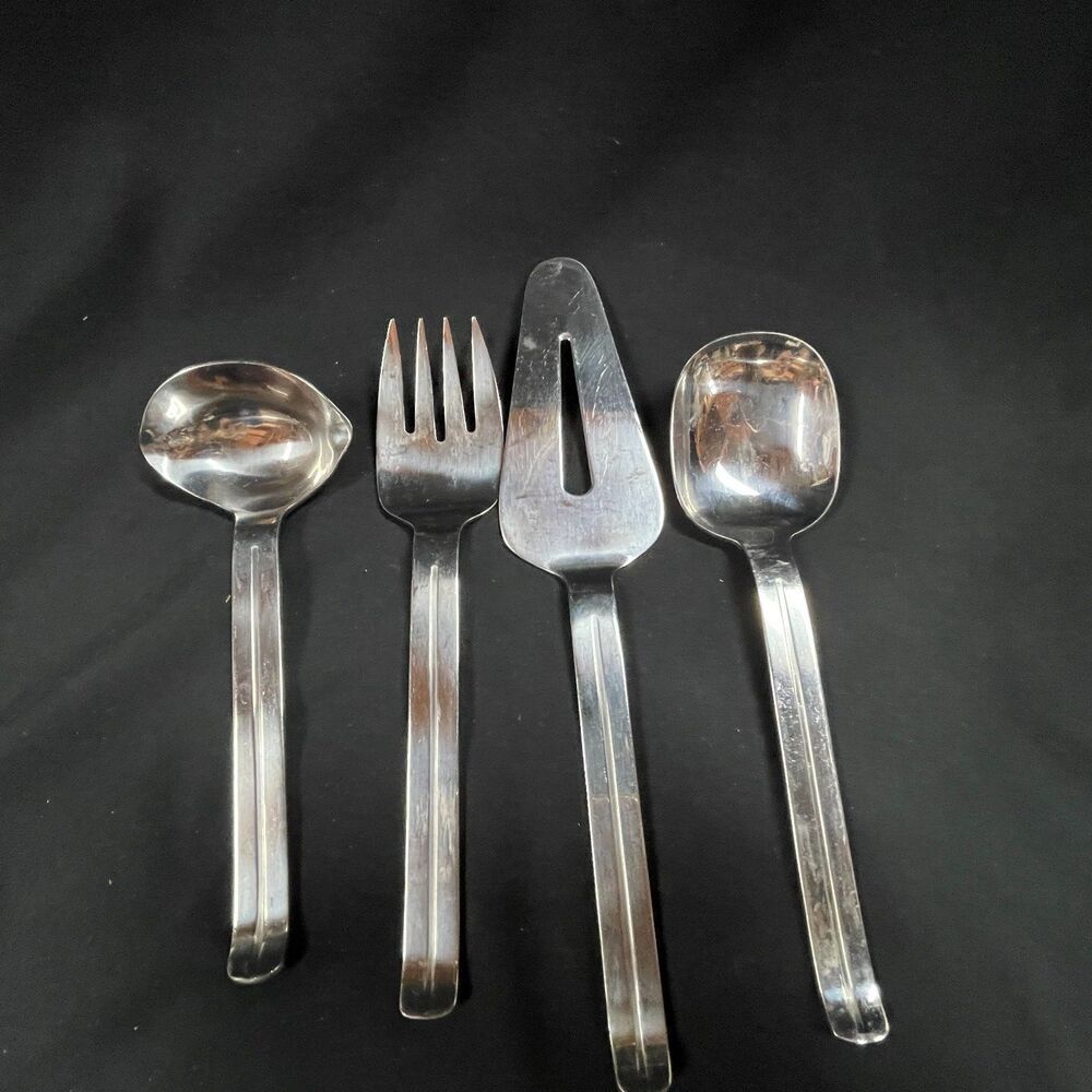 Oxford Hall San Remo Serving Set of 4 Soup Spoon Serving Fork Pie